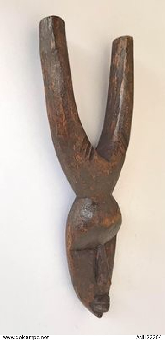 Ancien Petit Lance-pierres (H: 20,5 Cm), Ethnie Baoulé, Côte D’Ivoire, 2ème Moitié 20ème Siècle - Arte Africano