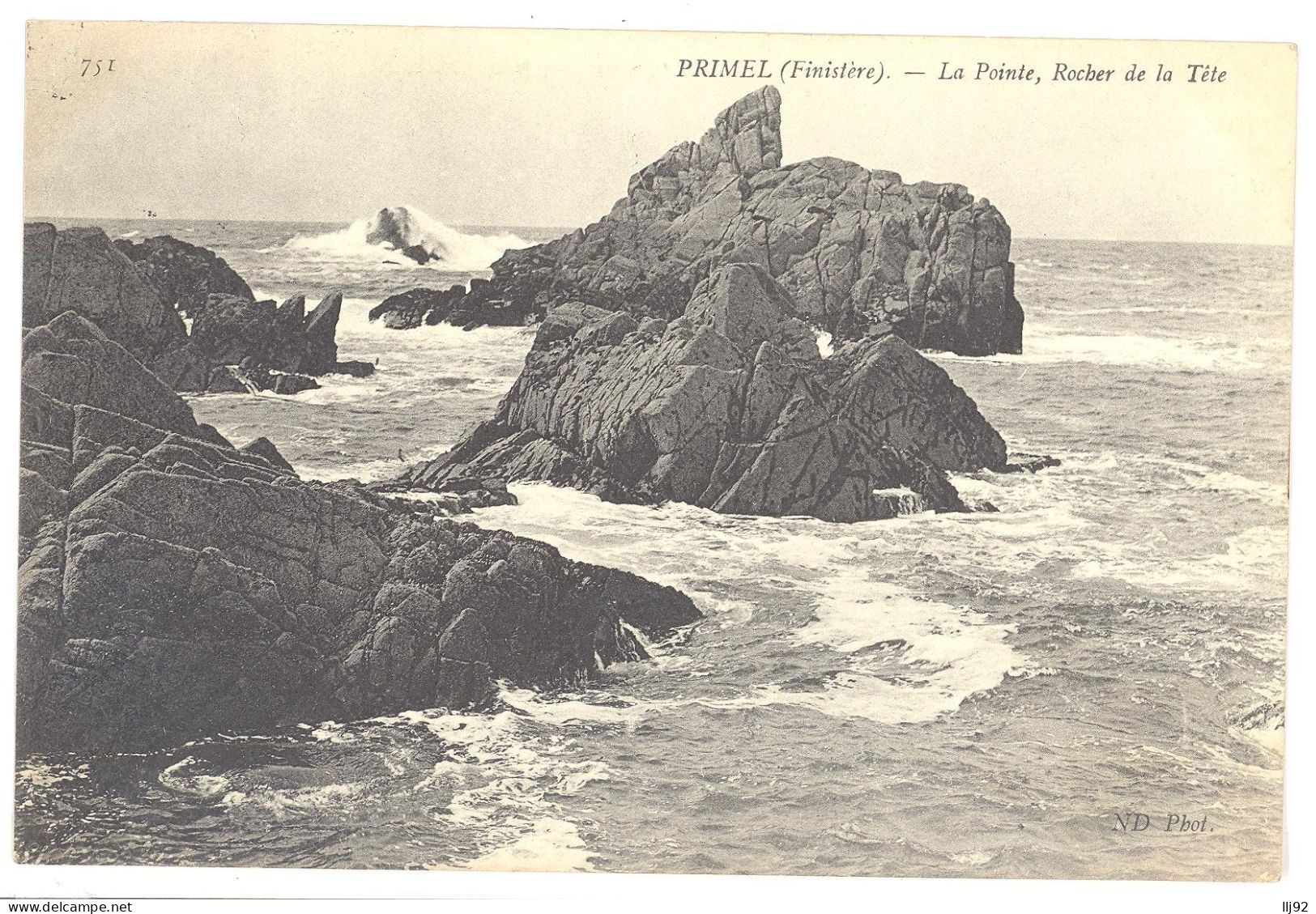 CPA 29 - PRIMEL (Finistère) - 751. La Pointe, Rocher De La Tête, ND Phot - Primel