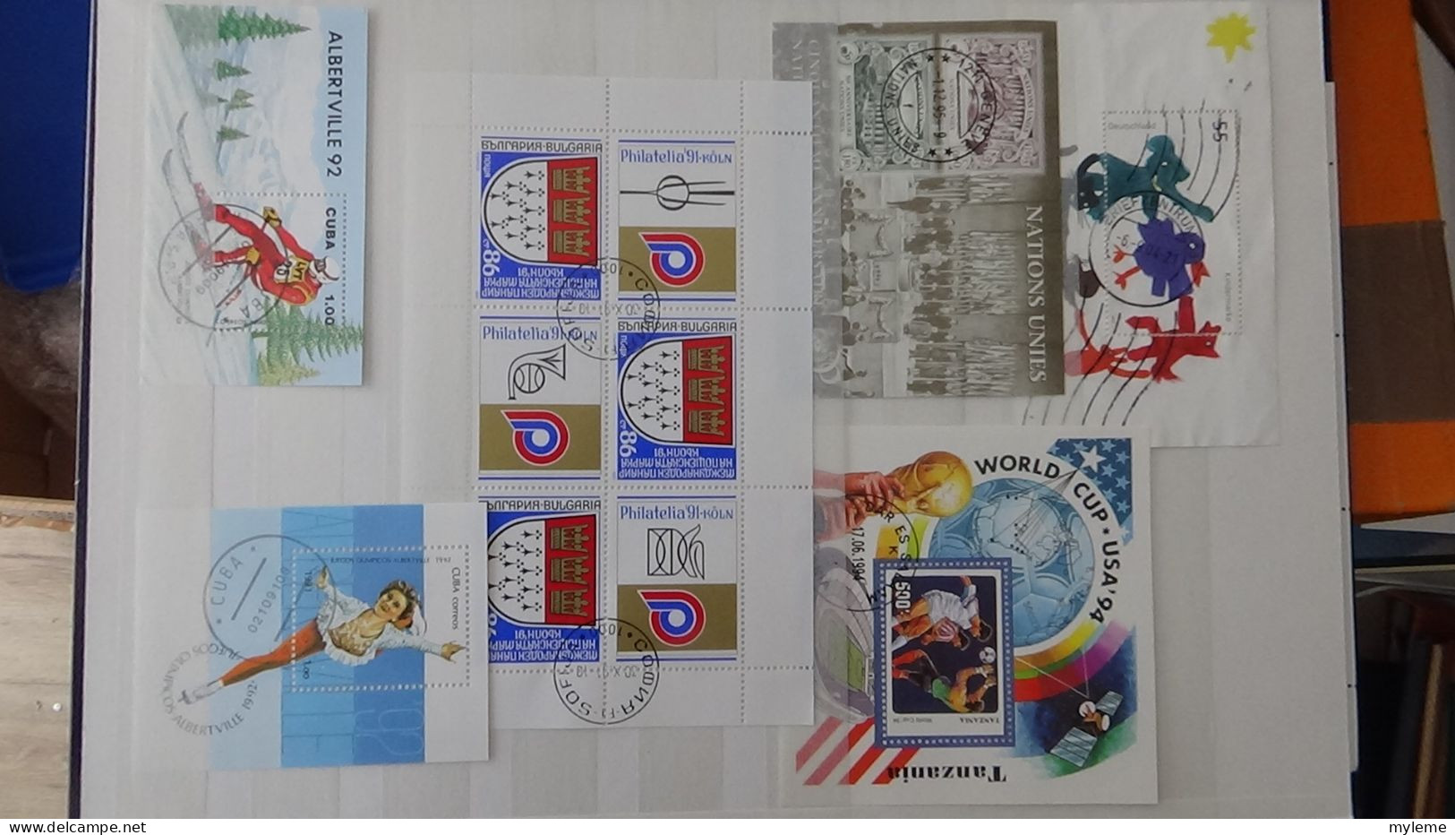 BF18 Ensemble de timbres et blocs oblitérés de divers pays + classiques de France ** avec petits défauts. Cote sympa !!!