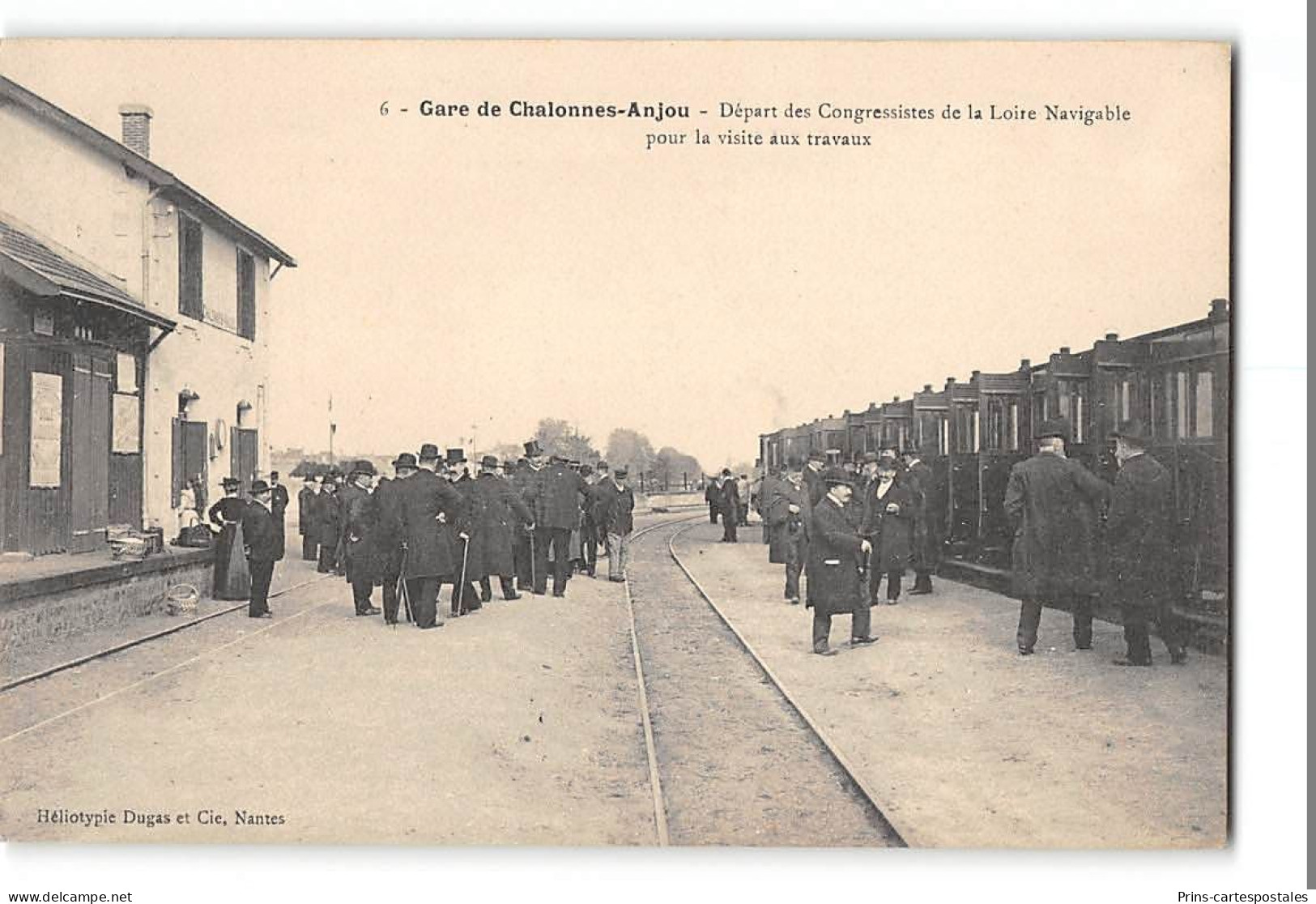 CPA 49 Chalonnes La Gare Départ Des Congressistes De La Loire Navigable Pour La Visite Des Travaux Et Le Train Tramway - Chalonnes Sur Loire