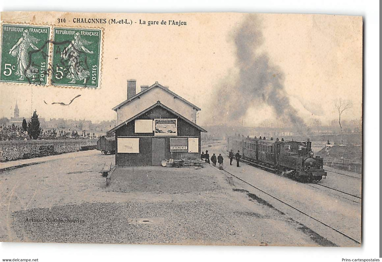 CPA 49 Chalonnes La Gare Et Le Train Tramway - Chalonnes Sur Loire