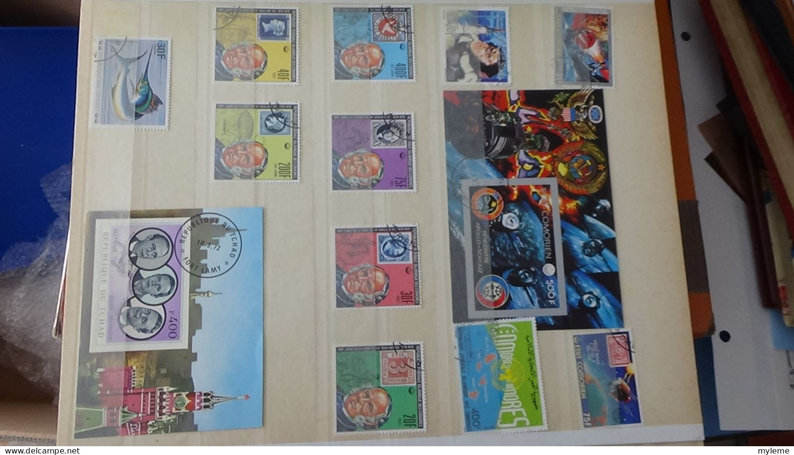 BF21 Ensemble de timbres et blocs oblitérés de divers pays + classiques de France ** avec petits défauts. Cote sympa !!!