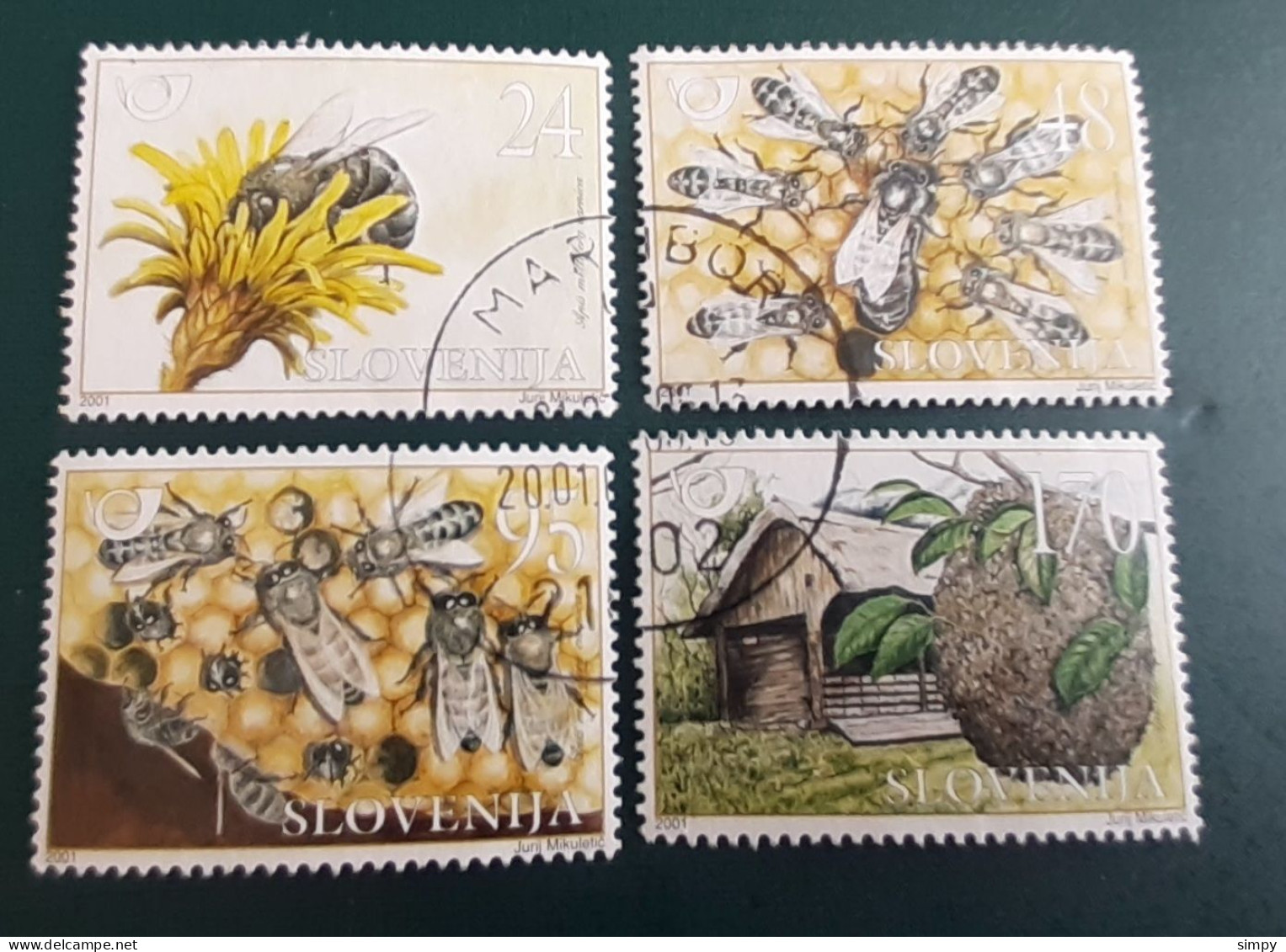 Bee Bees Slovenia 2001 Used Stamps Michel 351/54 - Slovenia