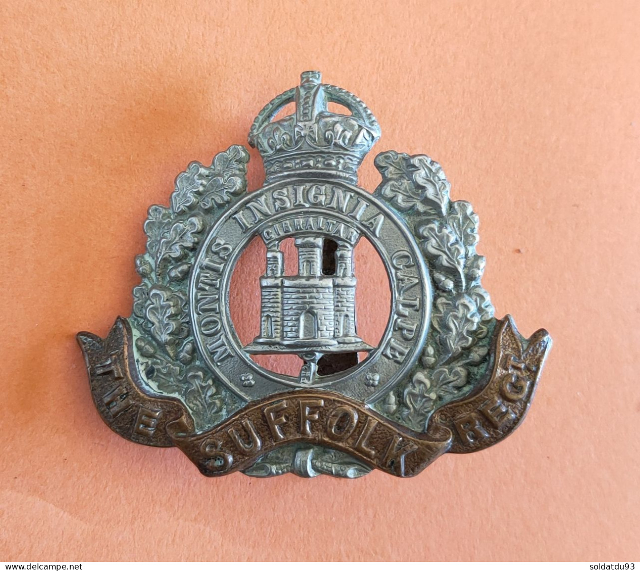 Insigne De Casquette Du Suffolk Regiment WW1 - 1914-18