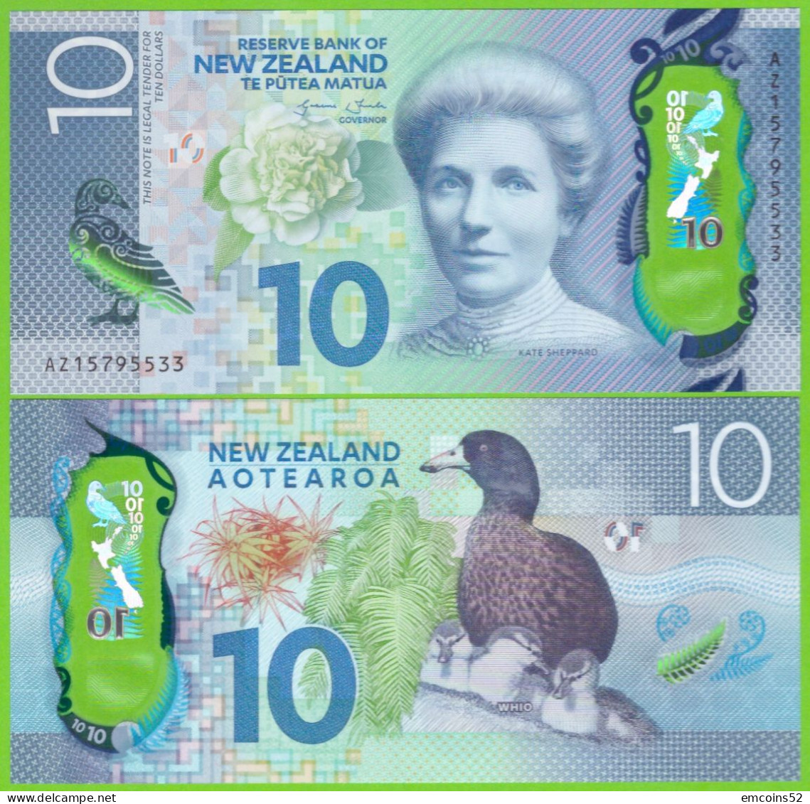 NEW ZEALAND 10 DOLLARS 2015  P-192  UNC - Nieuw-Zeeland