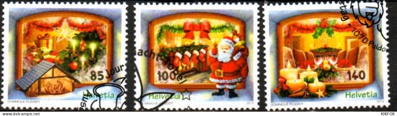 SUISSE ,SCHWEIZ,2014, MI 2366 - 2367 - 2368, ZUM 1526 - 1527 - 1528, WEIHNACHTEN, NOEL  GESTEMPELT, OBLITERE - Gebraucht