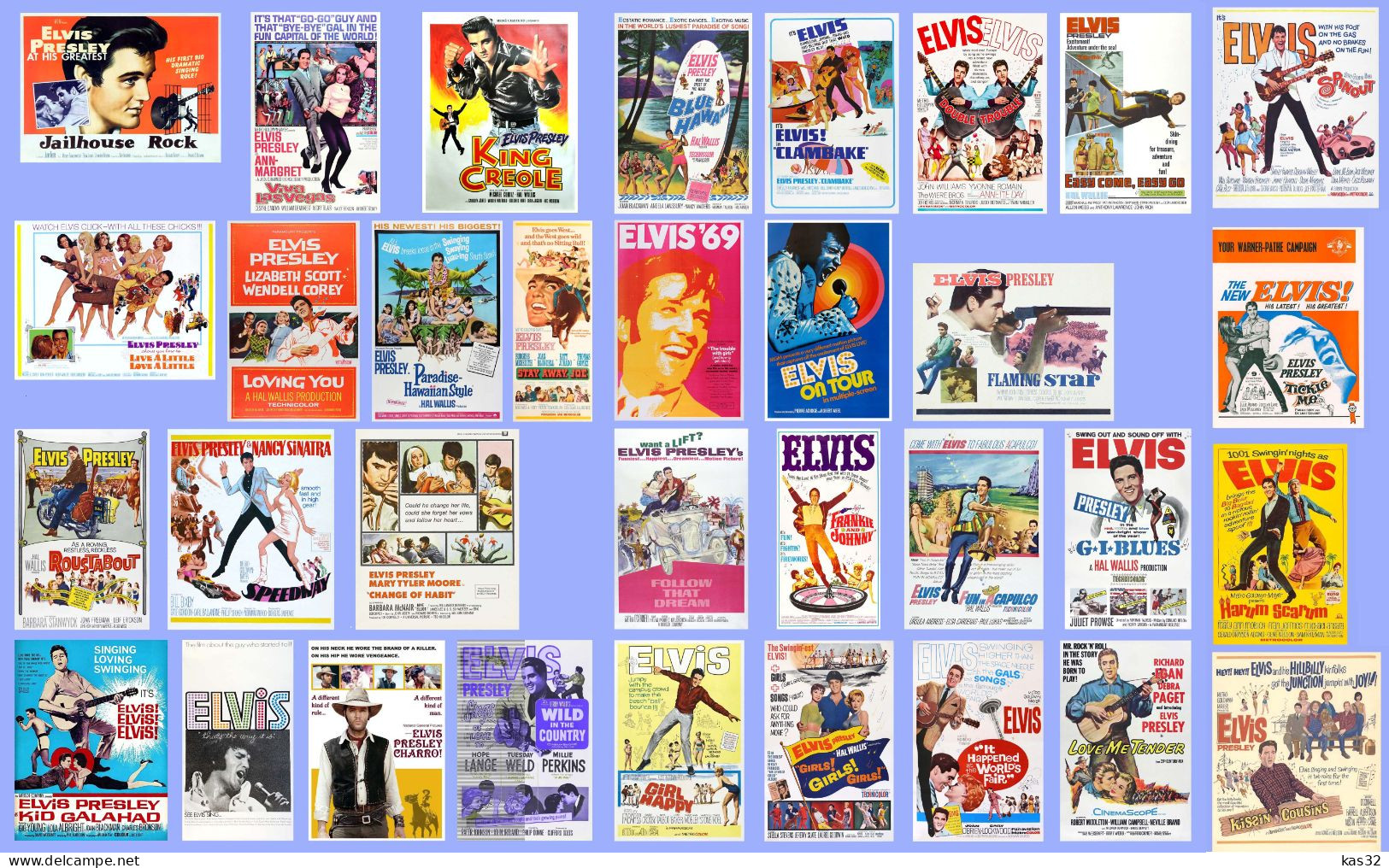 FRIDGE MAGNETS - ELVIS PRESLEY - FULL POSTER COLLECTION - 33 MOVIES - 33 MAGNETS - Other & Unclassified