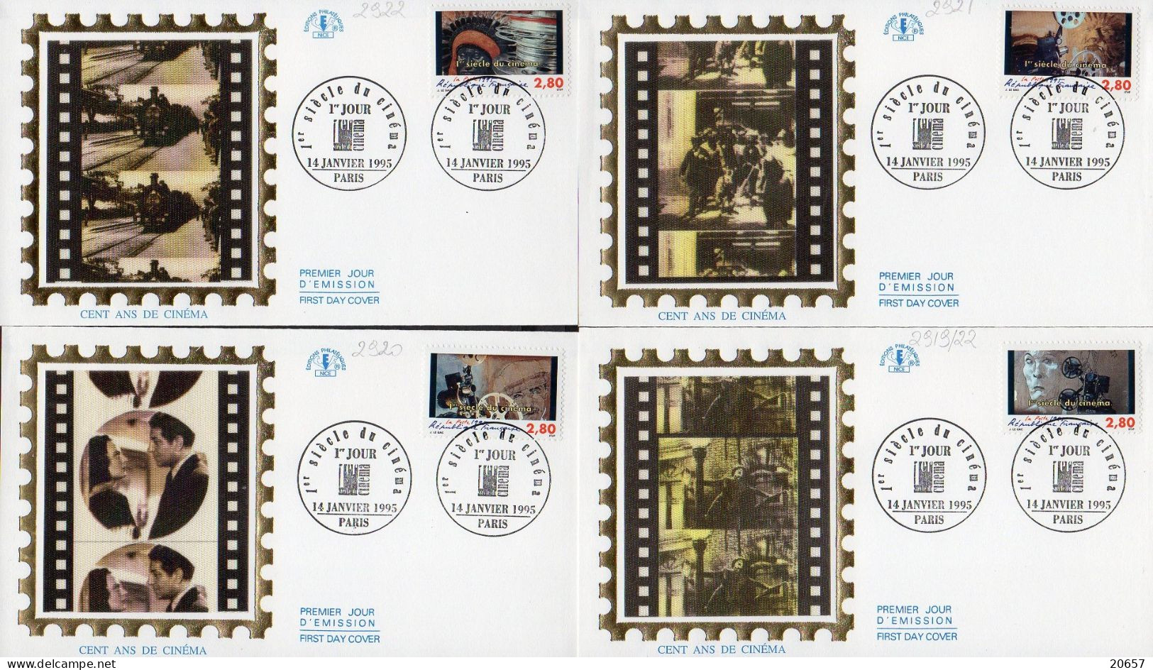 France 2919/22 Fdc Cinéma, Movies - Cinéma