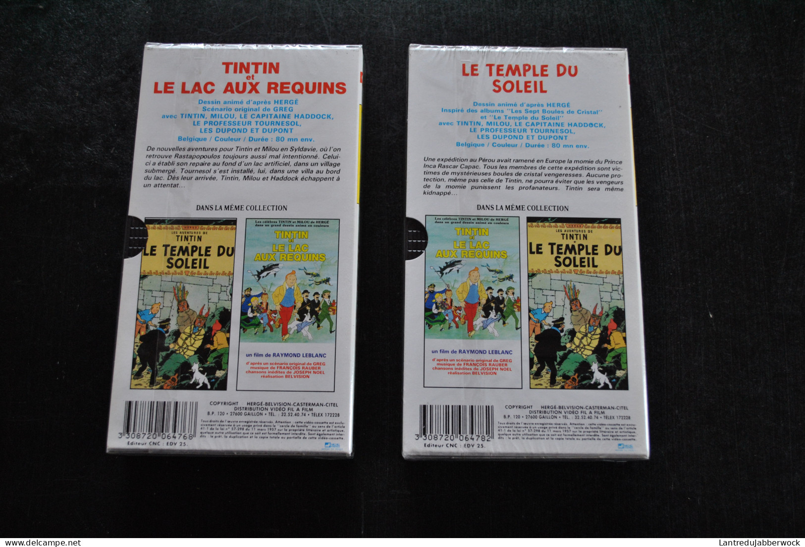 2 Cassettes VHS Tintin Et Le Lac Au Requin Le Temple Du Soleil Sous Blister Editions CITEL Hergé Haddock Milou Tournesol - Video En DVD