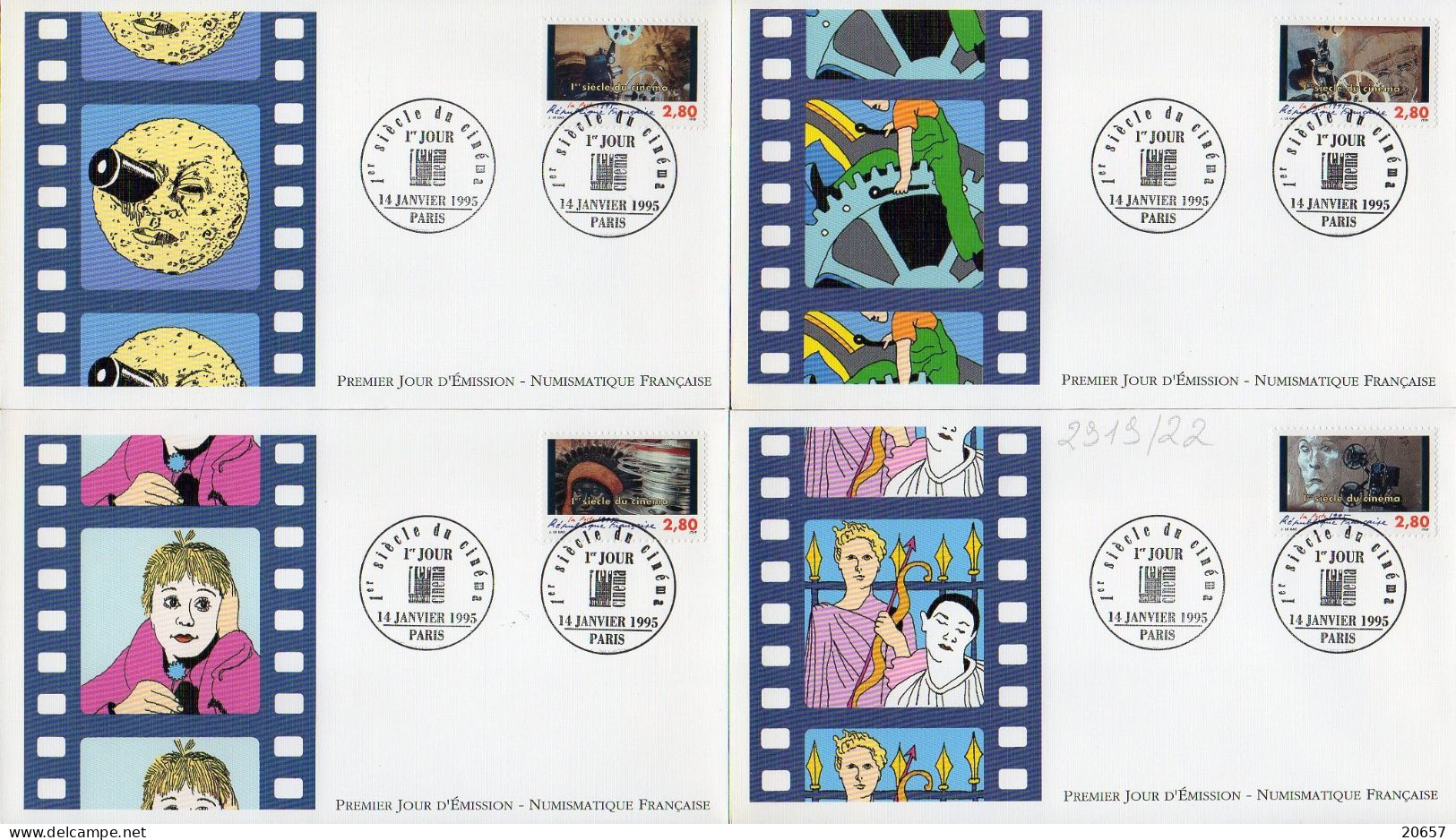 France 2919/22 Fdc Cinéma, Movies - Cinema