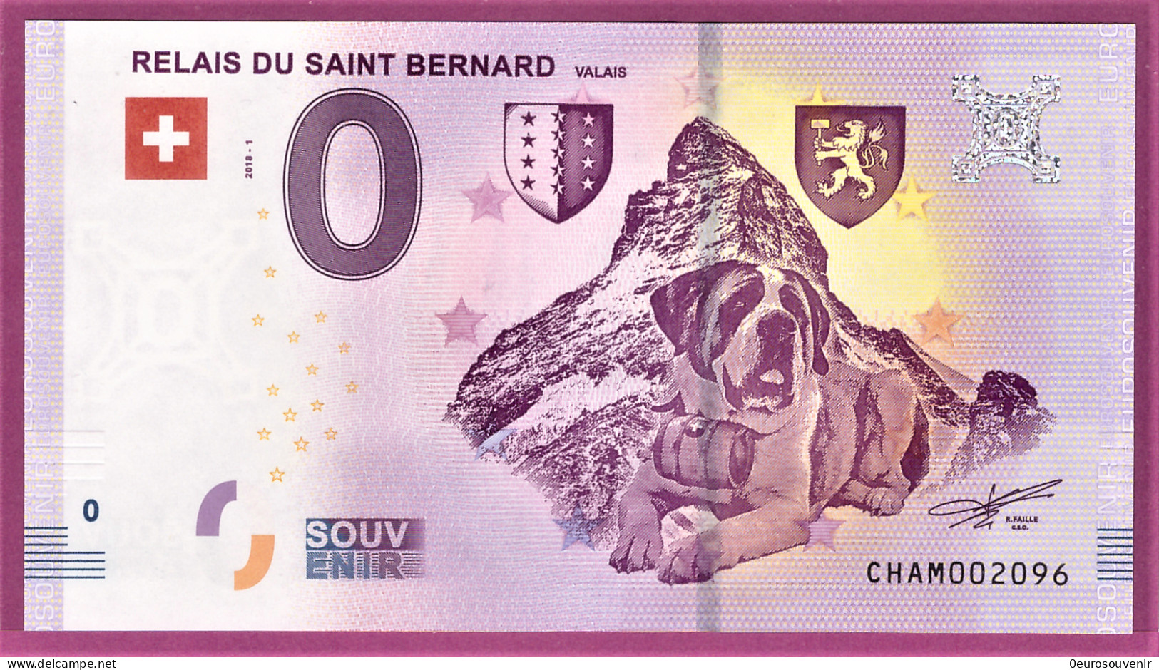 0-Euro CHAM 2018-1 RELAIS DU SAINT BERNARD VALAIS  S-7e - Prove Private