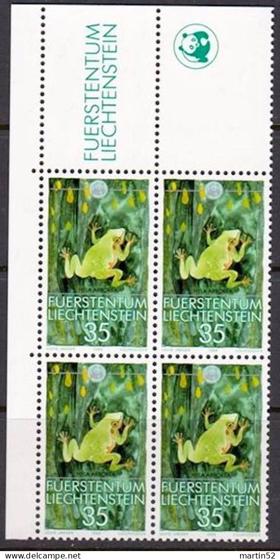 Liechtenstein 1989: Laubfrosch Rainette Tree-Frog (Hyla Arborea) Zu 909 Mi 968 Yv 909 Bloc & Carte Maximum Serie N° 89 B - Grenouilles