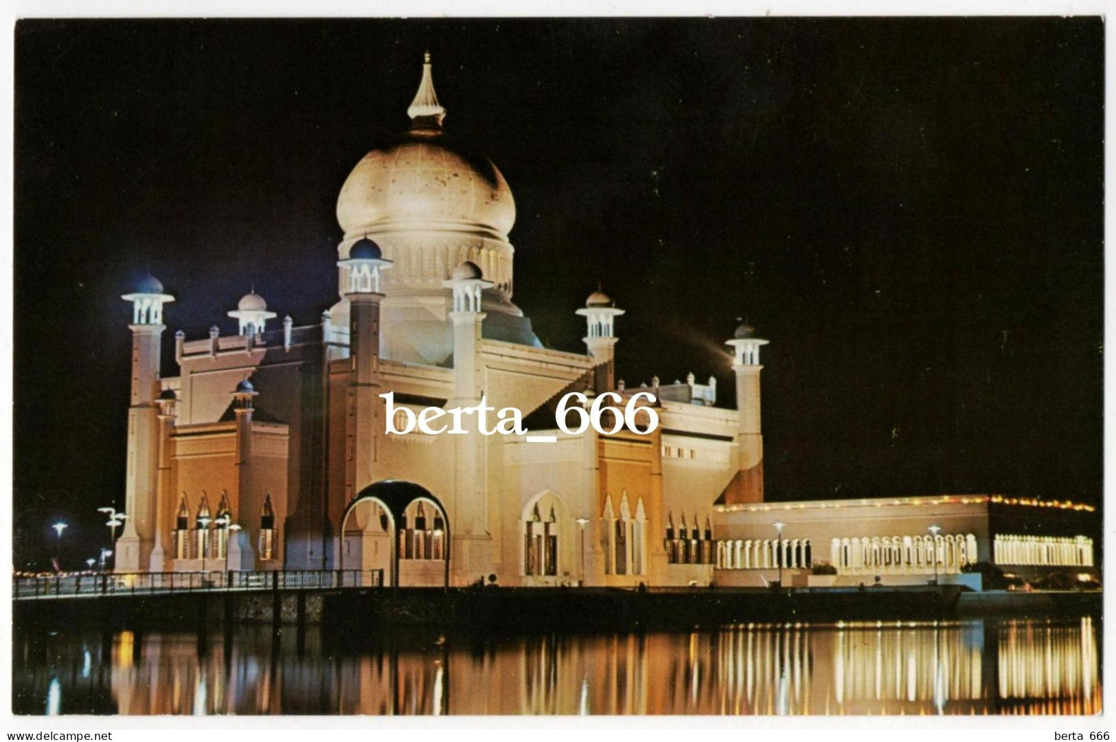 Brunei Bandar Seri Begawan Omar Ali Saifuddin Mosque Night View - Brunei