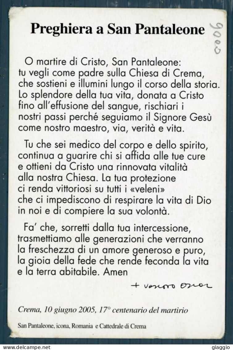 °°° Santino N. 9000 - San Pantaleone Crema  - Cartoncino °°° - Religion &  Esoterik