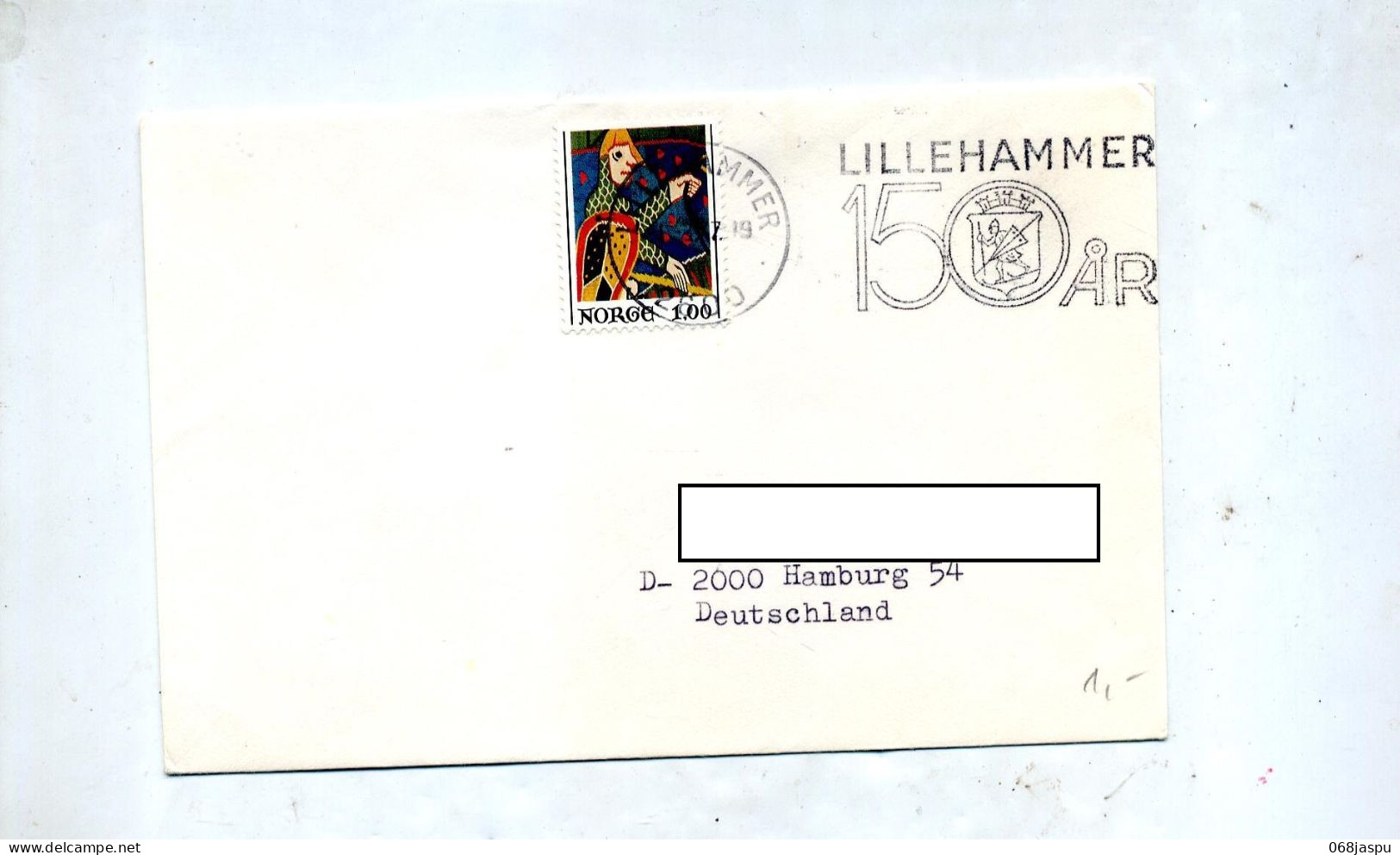 Lettre Flamme Lillehammer 150 Ans - Cartas & Documentos