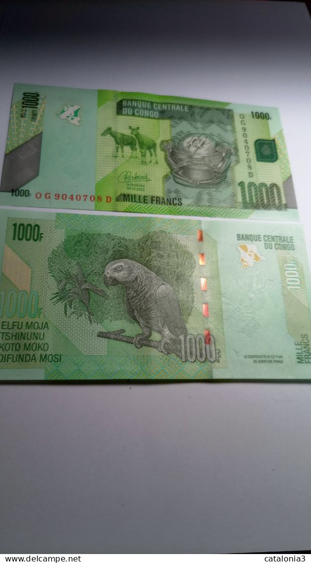 CONGO - 1000 FRANCS 2022 - P101 - Repubblica Democratica Del Congo & Zaire