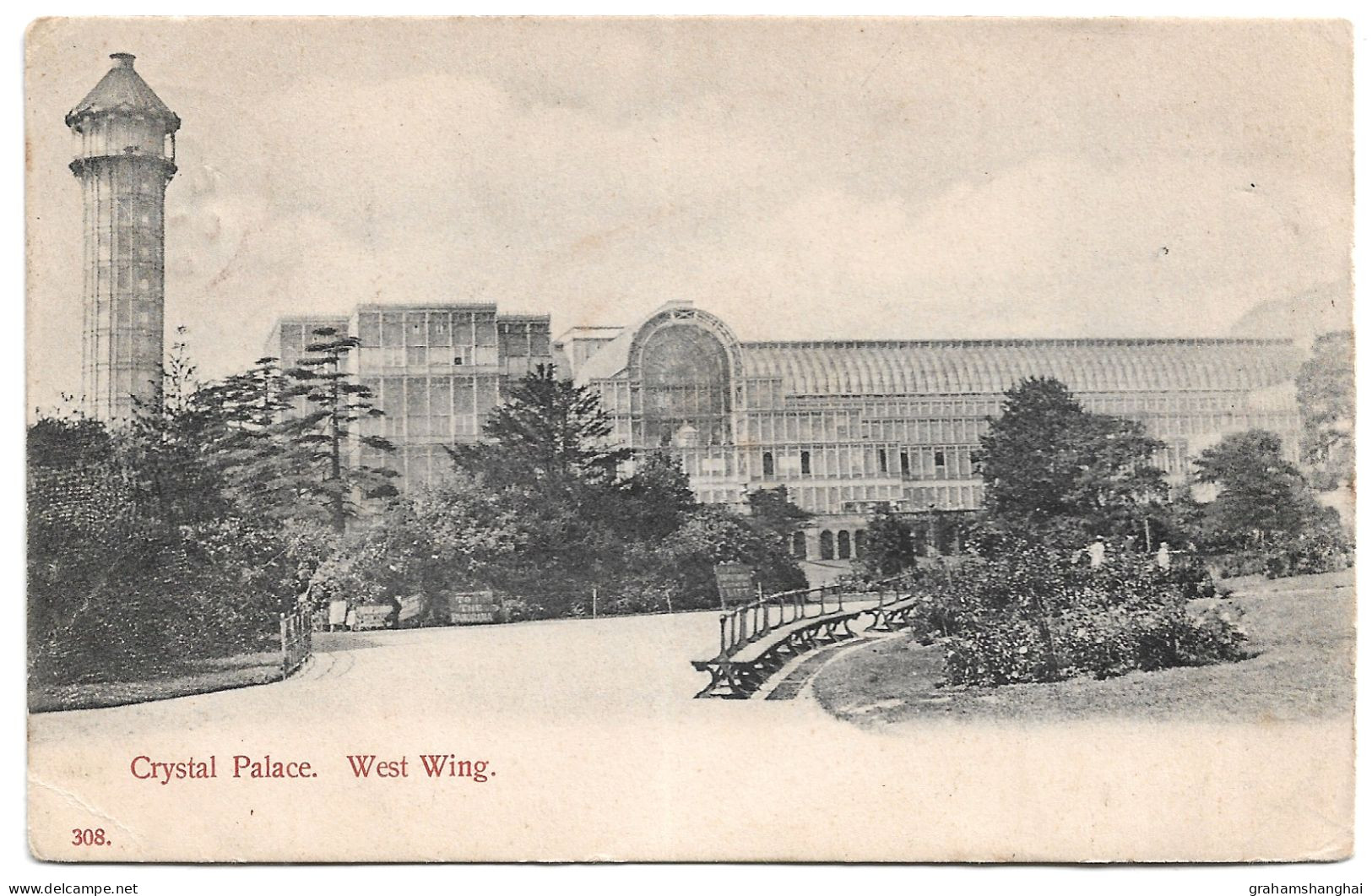Postcard UK England London Sydenham Hill Crystal Palace West Wing Published Hartmanns Posted 1906 - London Suburbs
