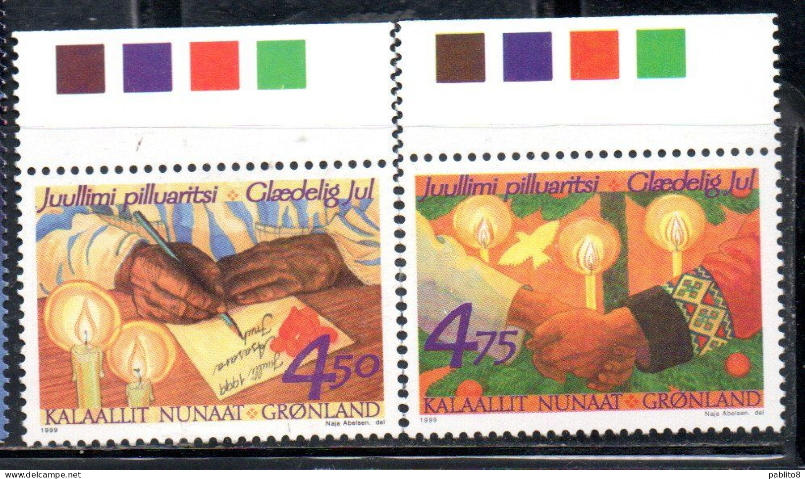 GREENLAND GRONLANDS GROENLANDIA GRØNLAND 1999 CHRISTMAS WEIHNACHTEN NATALE NOEL NAVIDAD COMPLETE SET SERIE COMPLETA MNH - Unused Stamps