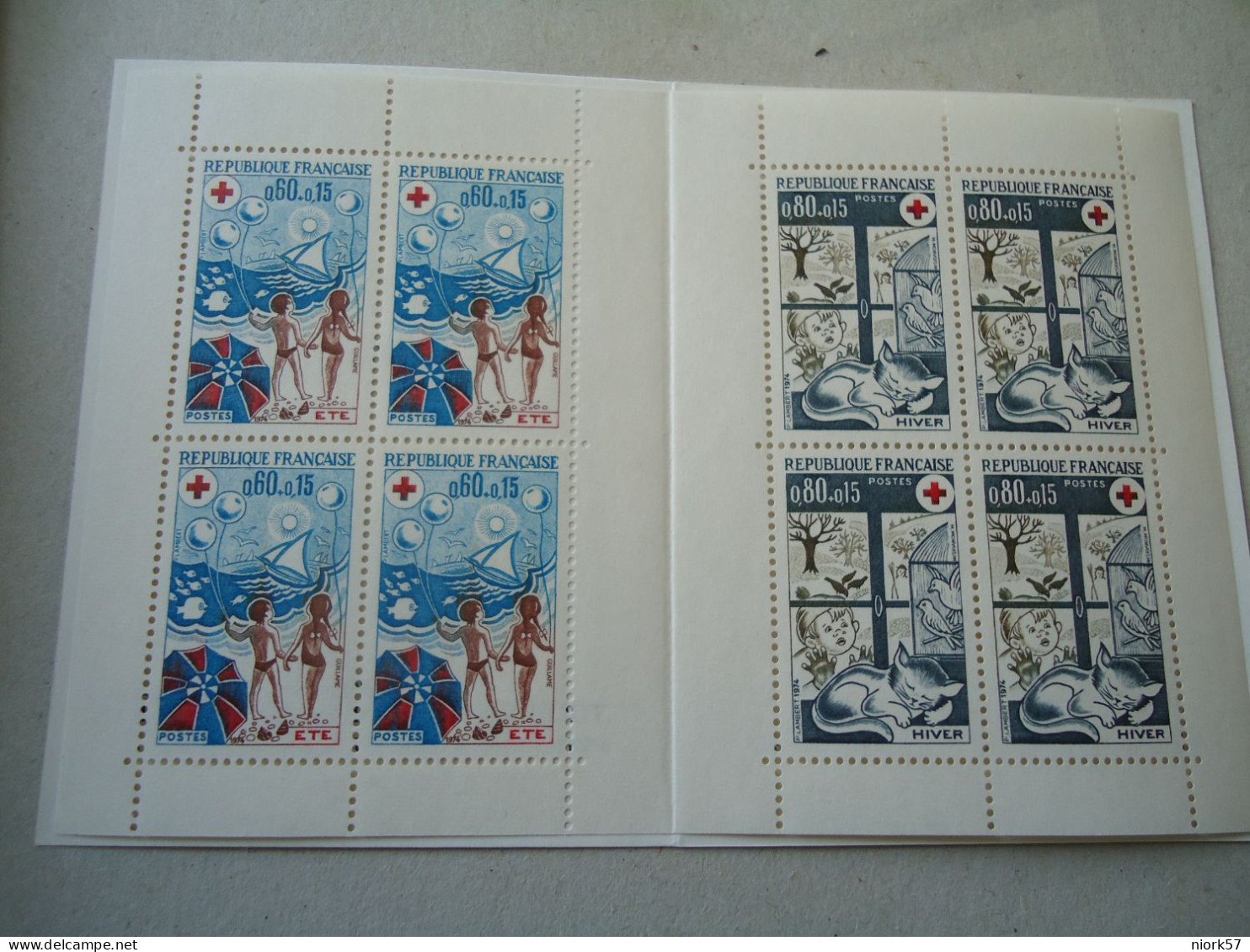 FRANCE  MNH   BIRD BIRDS CARNET  RED CROSS 1974 - Rotes Kreuz