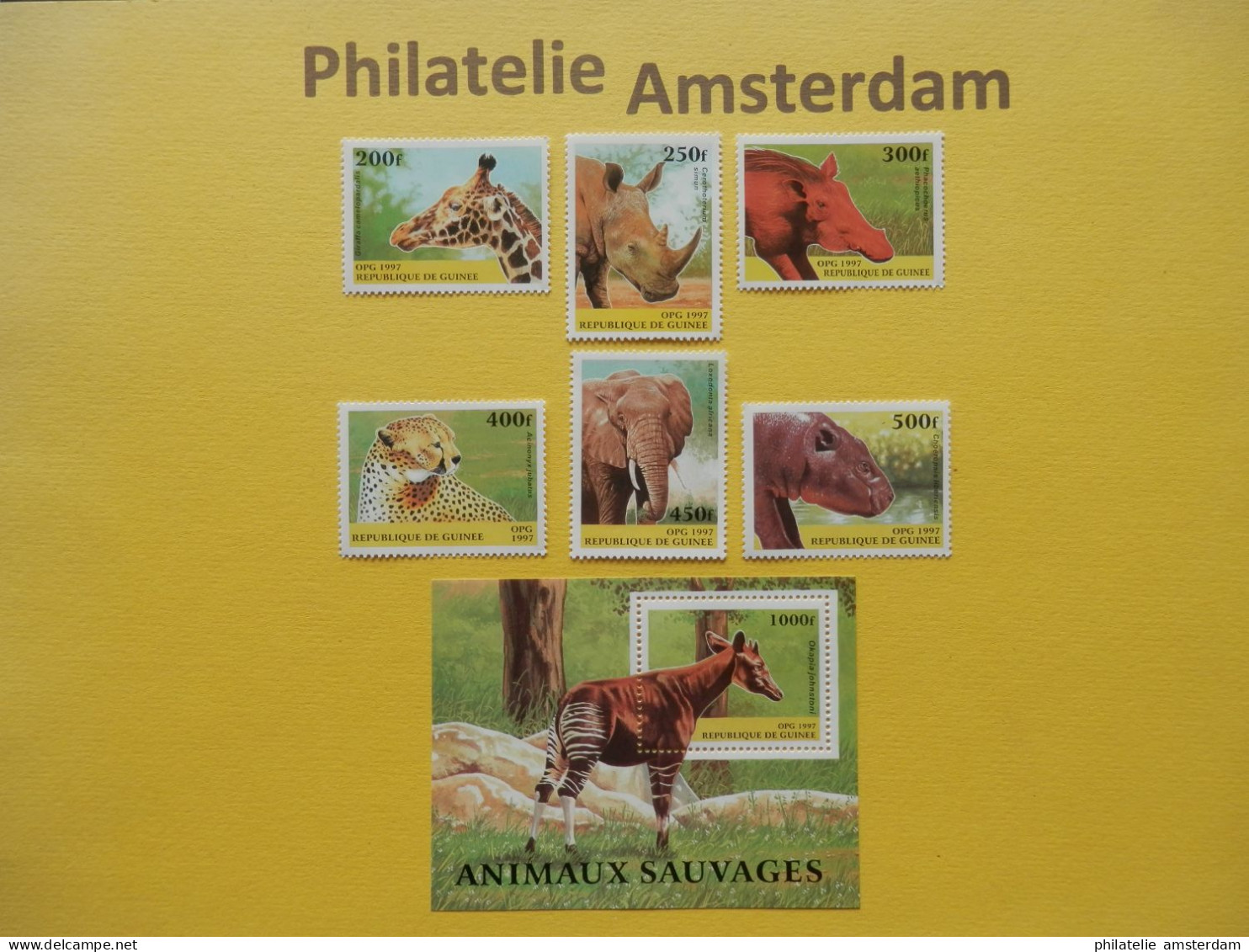 Guinea 1997, FAUNA AFRICAN WILDLIFE: Mi 1631-36, + Bl. 508, ** - Game