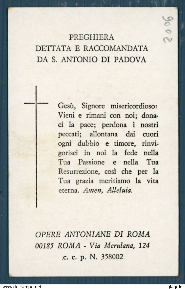 °°° Santino N. 9002 - S. Antonio Di Padova - Cartoncino °°° - Religion &  Esoterik