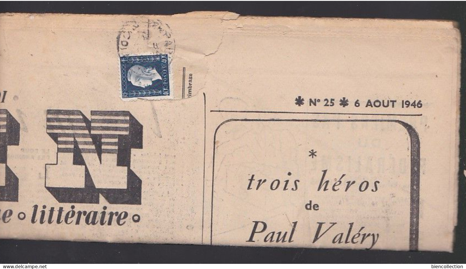 Marianne De Dulac No 684  Tarif Journaux Sur Journal Entier Du 6 Aôut 1946 - Posttarife