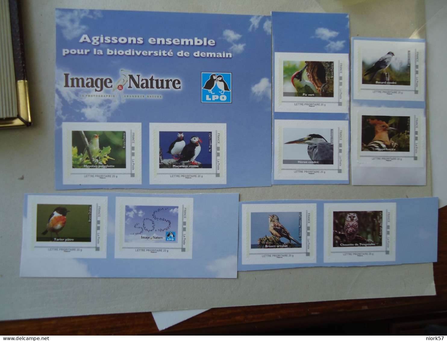 FRANCE  MNH   BIRD BIRDS 10  LPO  2 SCAN IMAGE NATURE - Other & Unclassified