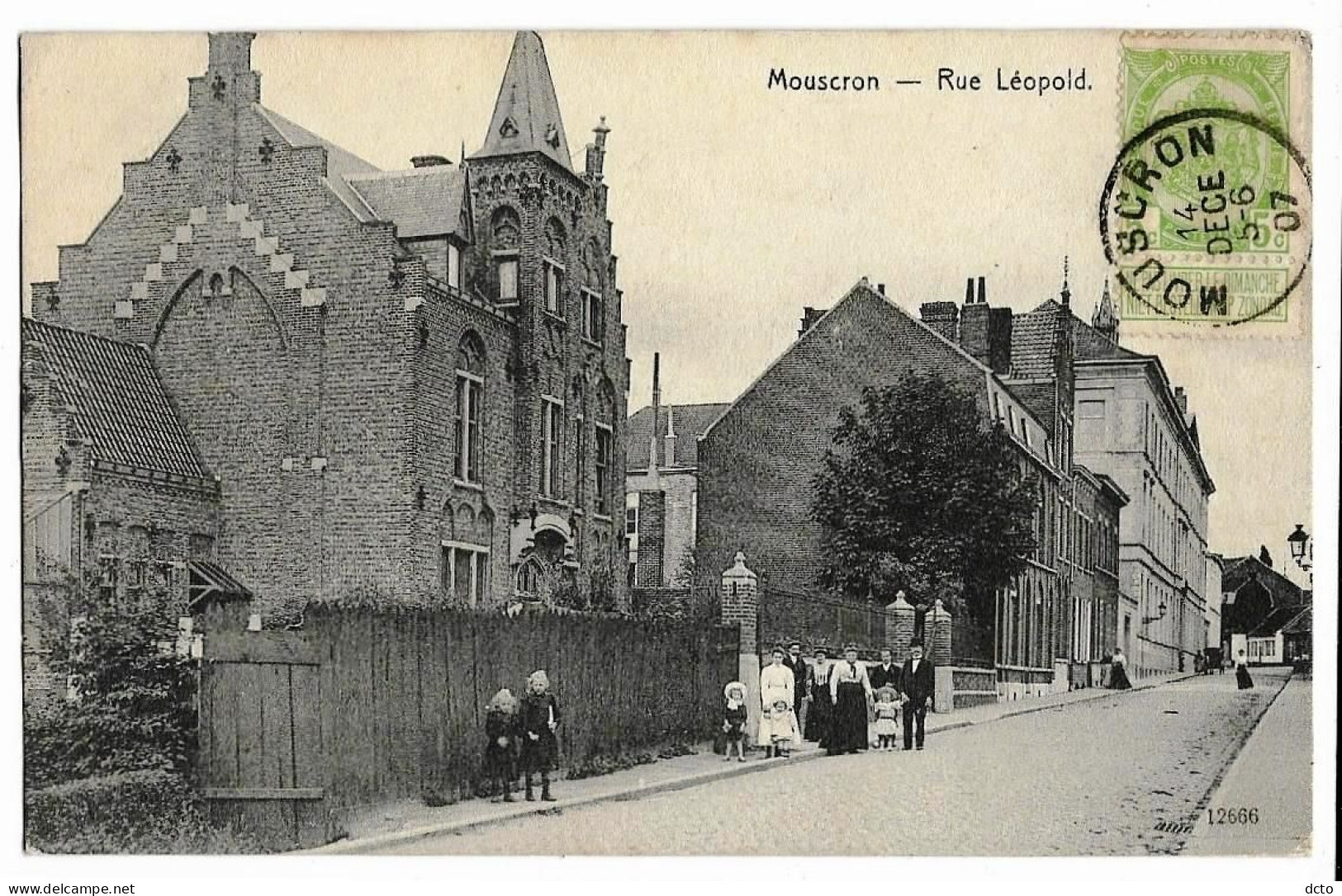 MOUSCRON (Hainaut  Belgique) Rue Léopold 12666, Envoi 1907 - Mouscron - Möskrön