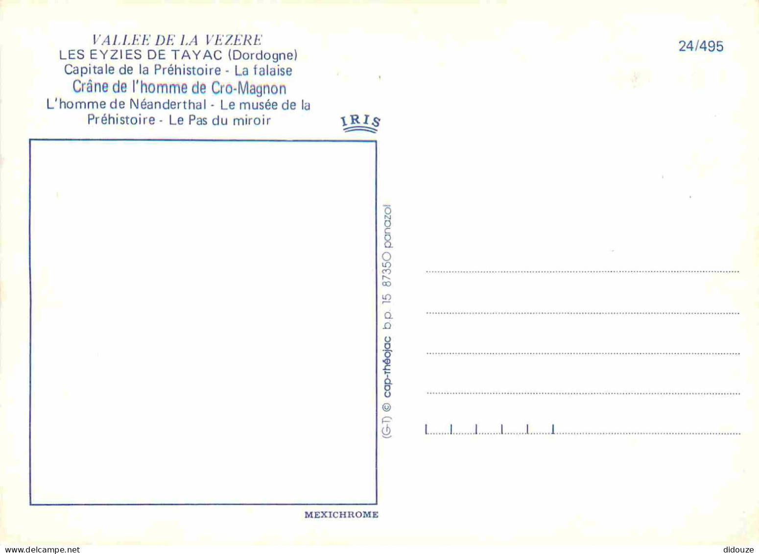 24 - Les Eyzies - Multivues - Carte Géographique Michelin - CPM - Carte Neuve - Voir Scans Recto-Verso - Les Eyzies