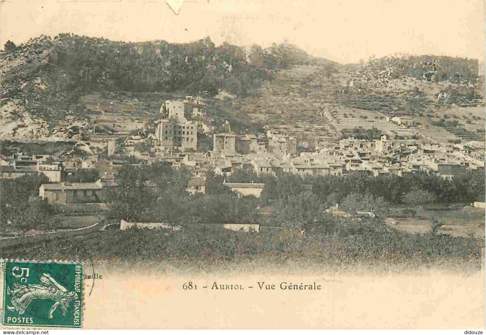 13 - Auriol - Vue Générale - CPA - Oblitération Ronde De 1909 - Voir Scans Recto-Verso - Auriol