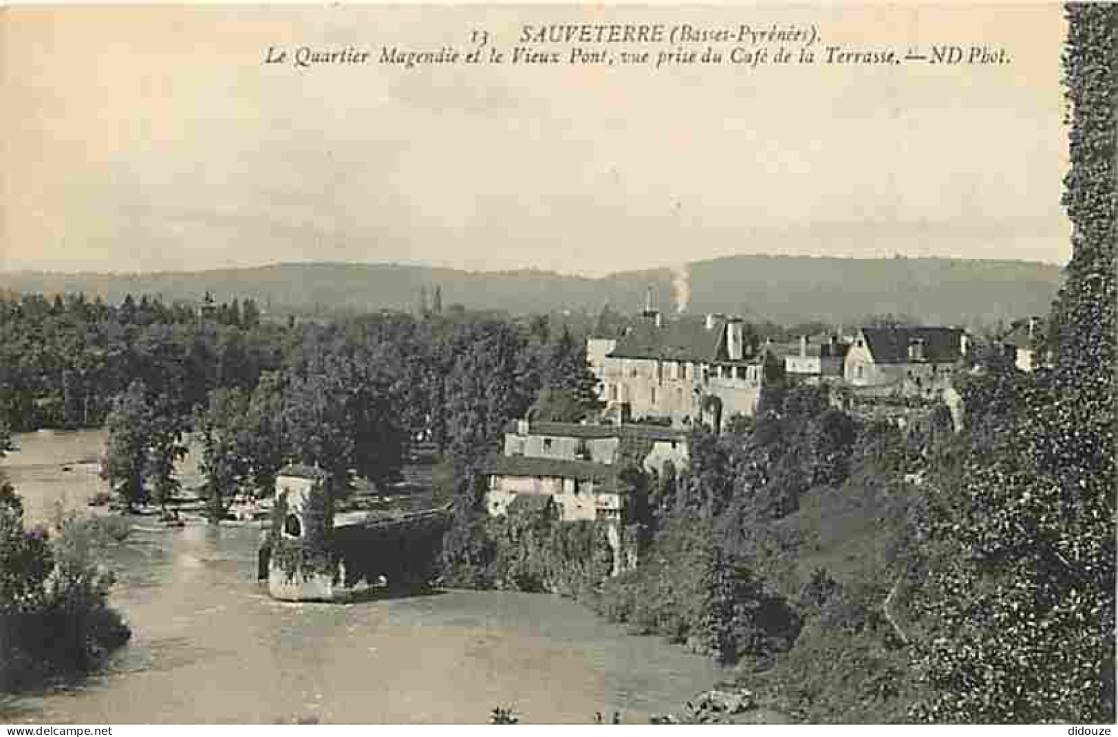 64 - Sauveterre De Béarn - Le Quartier Magendie Et Le Vieux Pont, Vue Prise Du Café De La Terrasse - Carte Neuve - CPA - - Sauveterre De Bearn