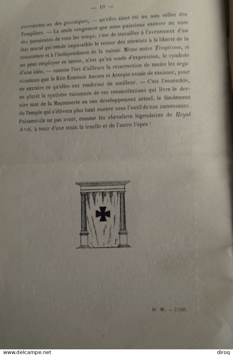 Franc-Maçonnerie,instructions,Chevalier Kadosch,18 pages,22,5 Cm. sur 14,5 Cm.,originale pour collection