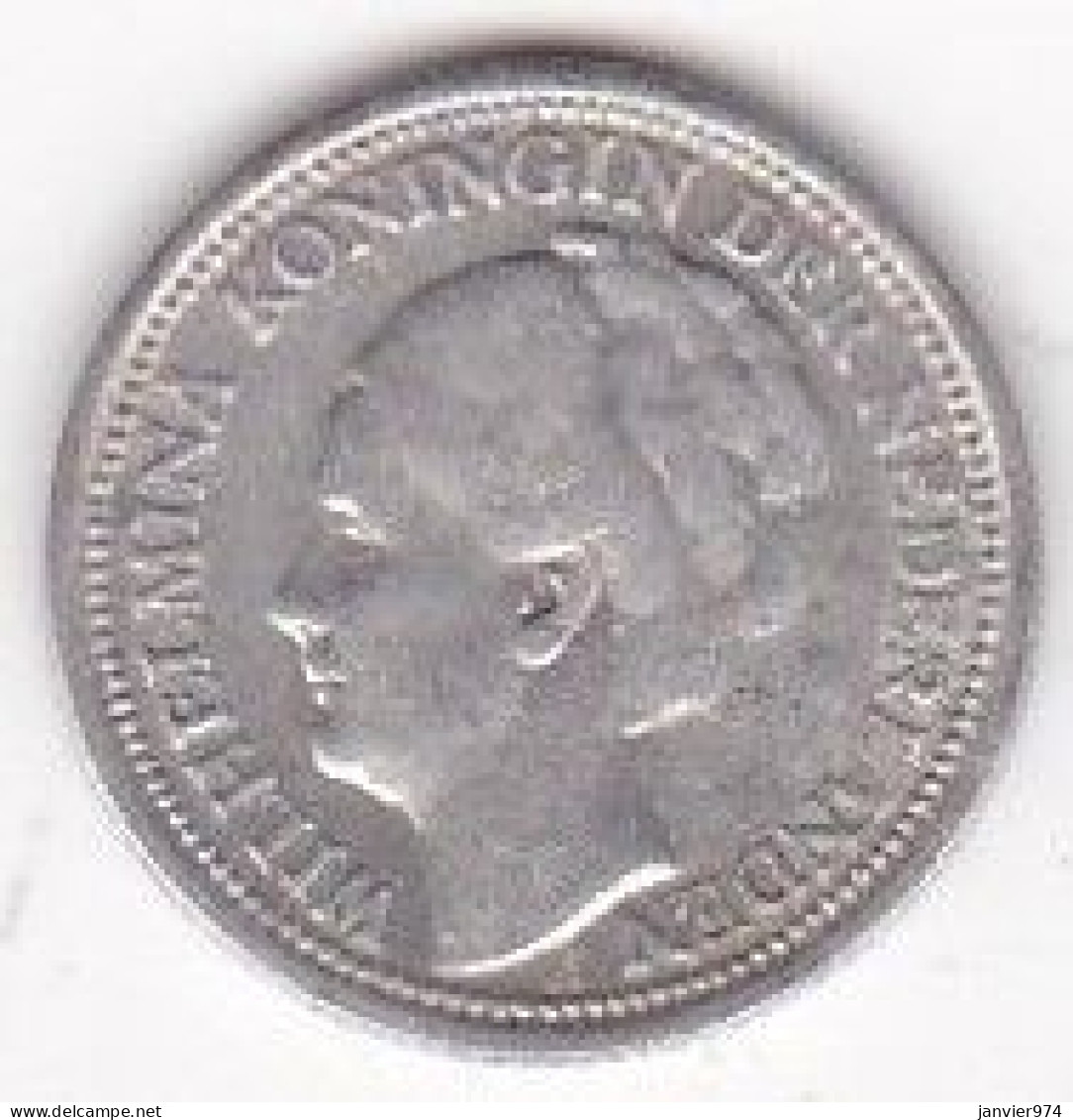 Pays Bas 10 Cents 1938 Wilhelmina, En Argent , KM# 163 - 10 Centavos