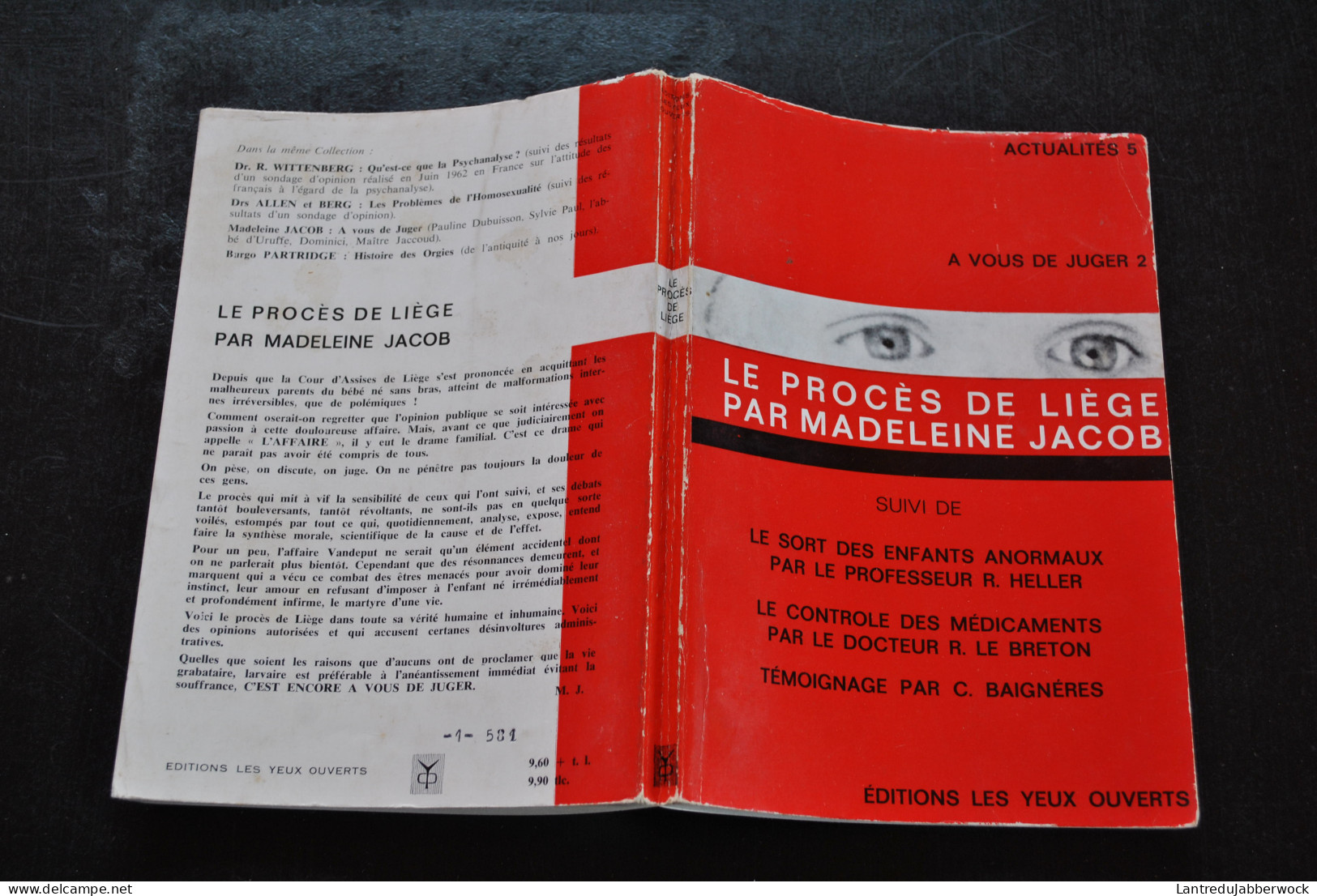 Le Procès De Liège Par Madeleine Jacob (A Vous De Juger) Les Enfants Anormaux HELLER Contrôle Des Médicaments LE BRETON - België