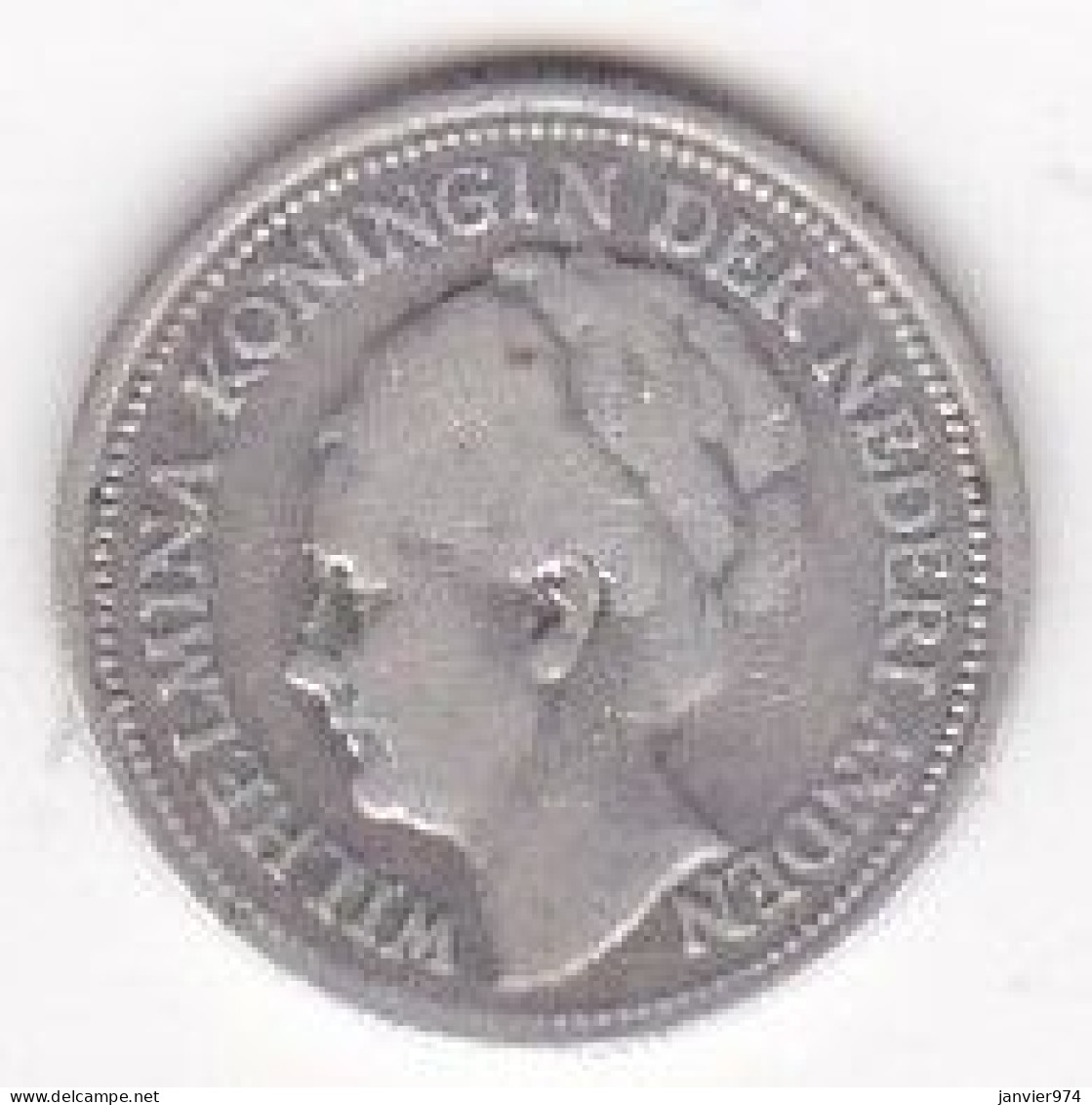 Pays Bas 10 Cents 1927 Wilhelmina, En Argent , KM# 163 - 10 Centavos