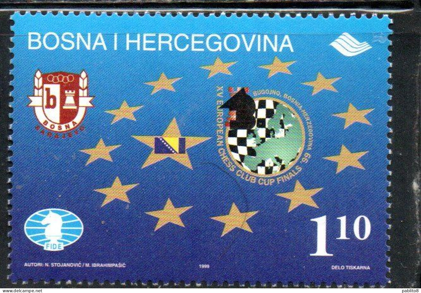 BOSNIA HERZEGOVINA ERZEGOVINA 1999 EUROPEAN CHESS CLUB CUP FINALS 1.10s MNH - Bosnie-Herzegovine