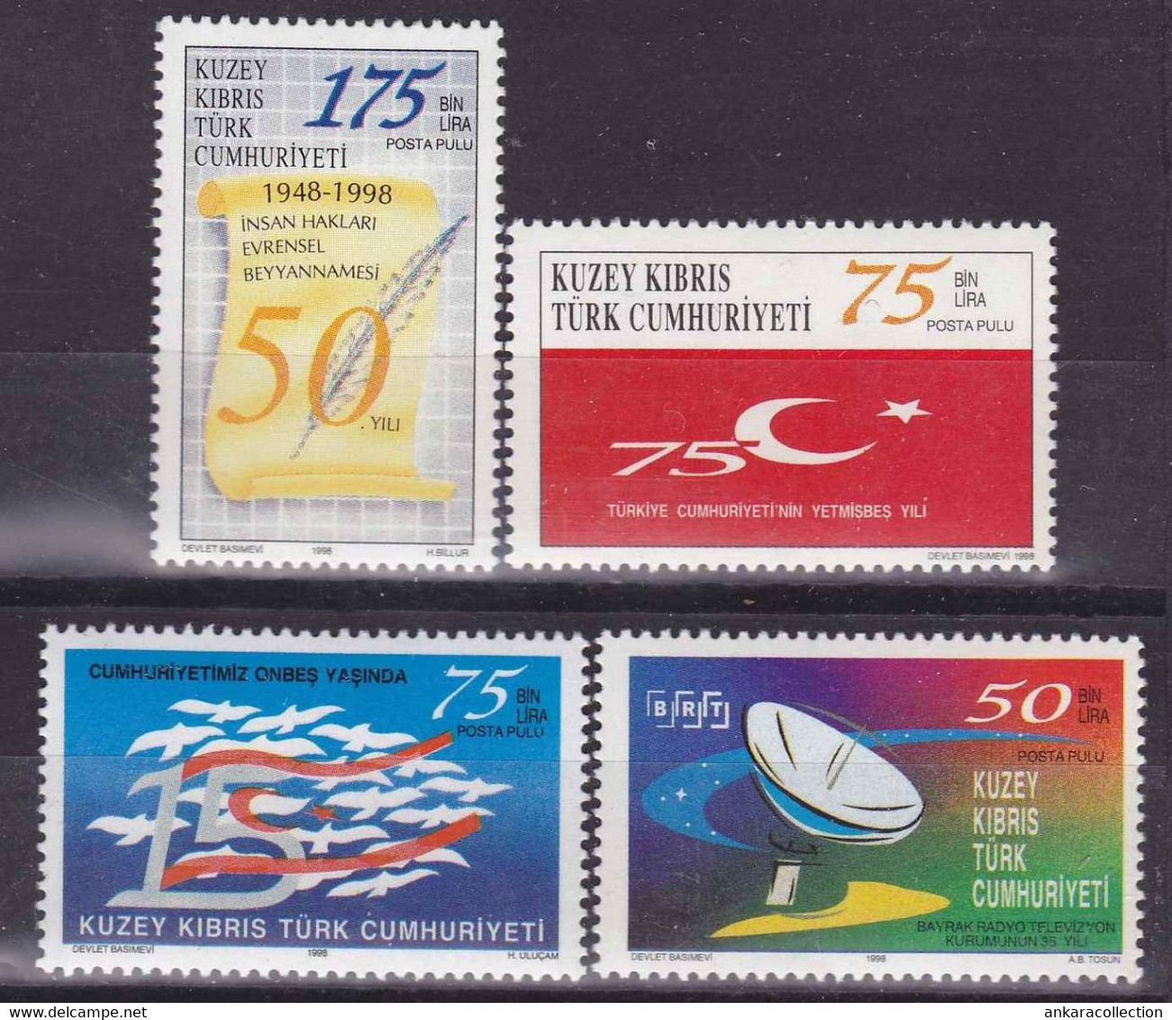 AC - NORTHERN CYPRUS STAMP  -  ANNIVERSARIES MNH 15 NOVEMBER 1998 - Unused Stamps