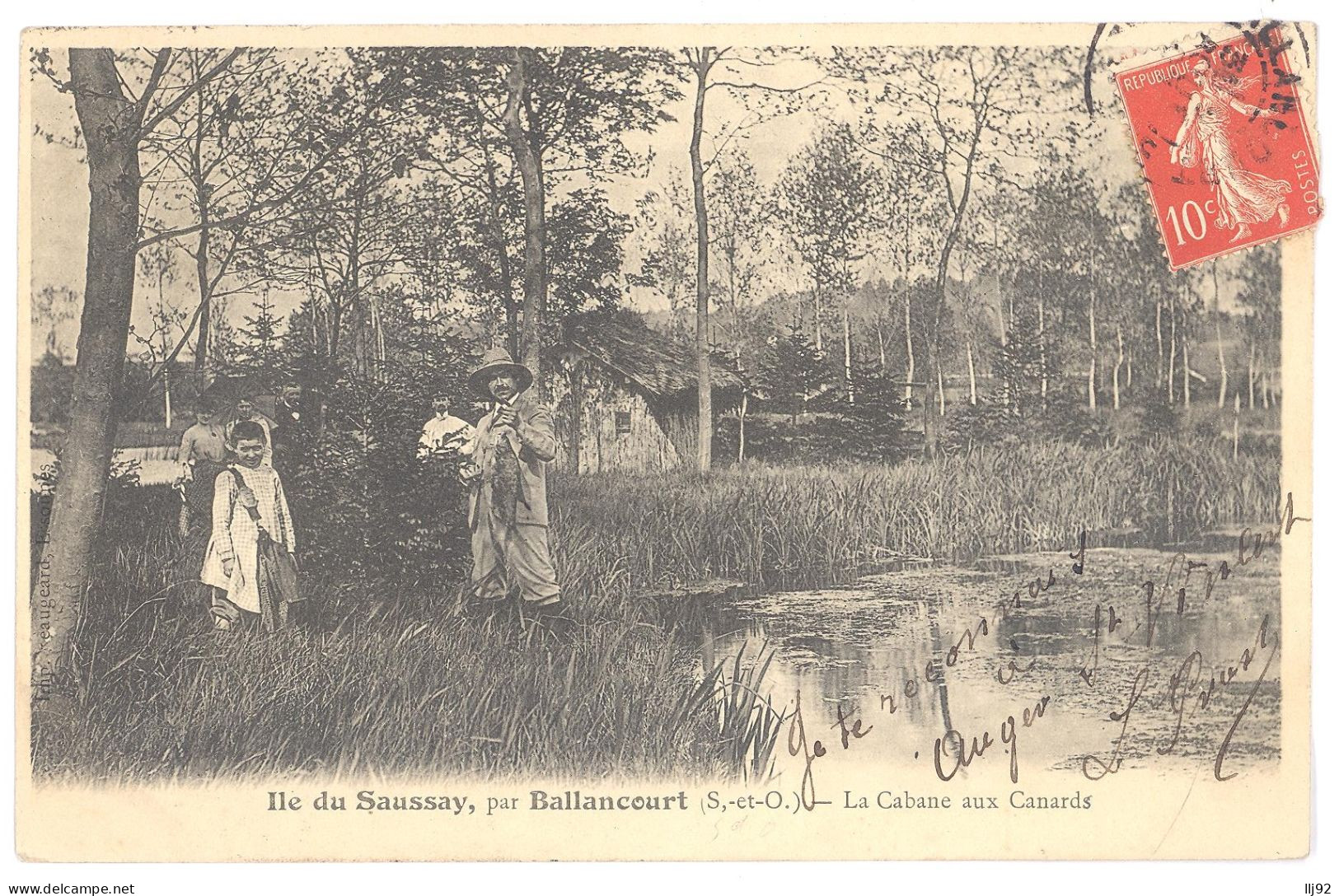 CPA 91 -  ILE Du SAUSSAY, Par BALLANCOURT (Essonne) - La Cabane Aux Canards - Dos Non Divisé (Animée) - Ballancourt Sur Essonne