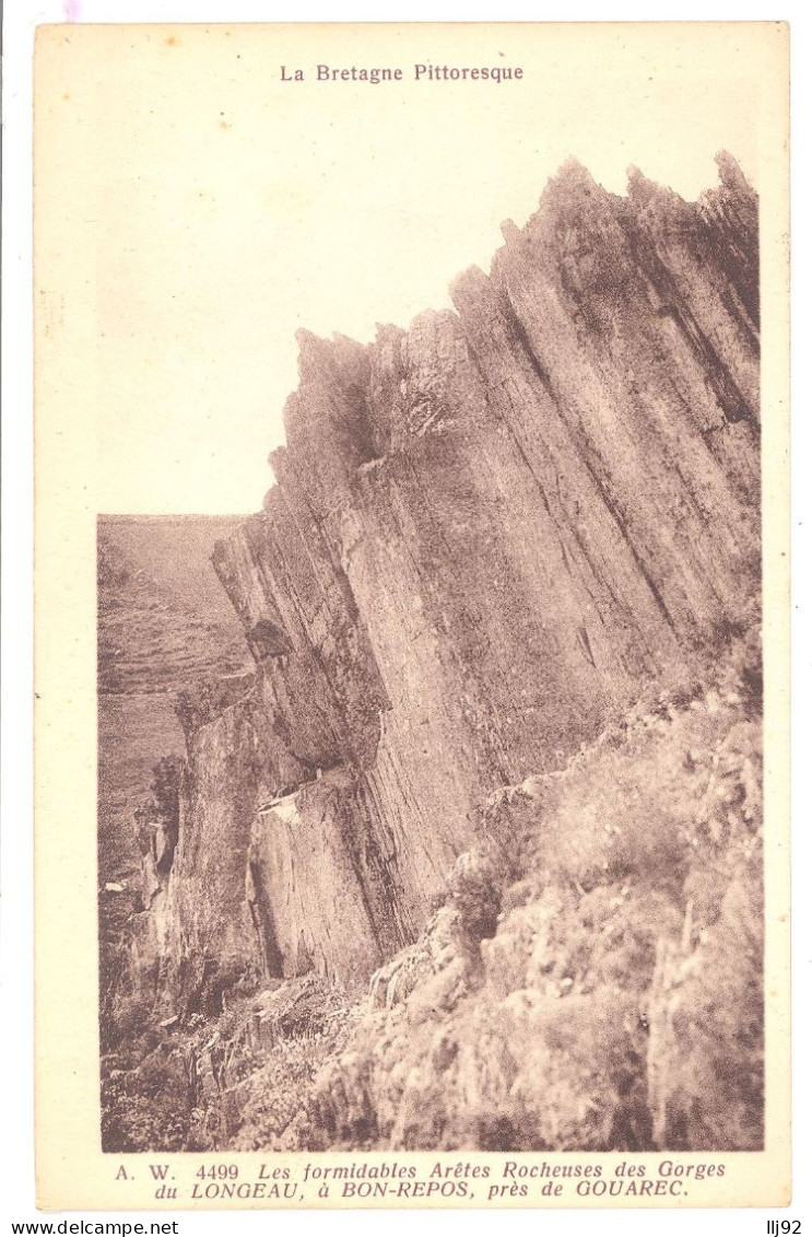 CPA 22 - GOUAREC (Côte D'Armor) - A. W. 4499. Les Formidables Arêtes Rocheuses Des Gorges Du LONGEAU Près De Gouarec - Gouarec