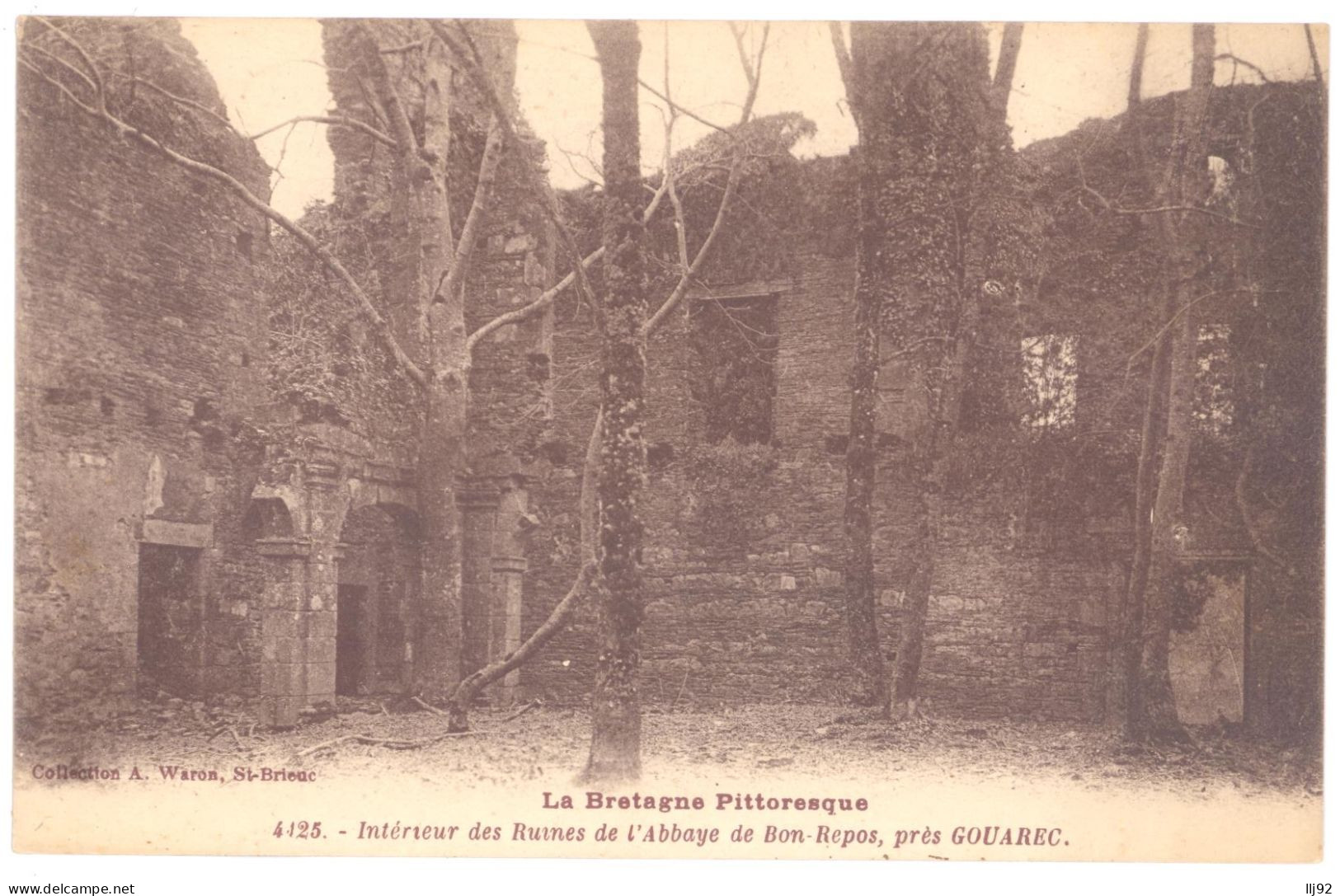 CPA 22 - GOUAREC (Côte D'Armor) - 4125. Intérieur Des Ruines De L'Abbaye De Bon Repos, Près Gouarec - Gouarec
