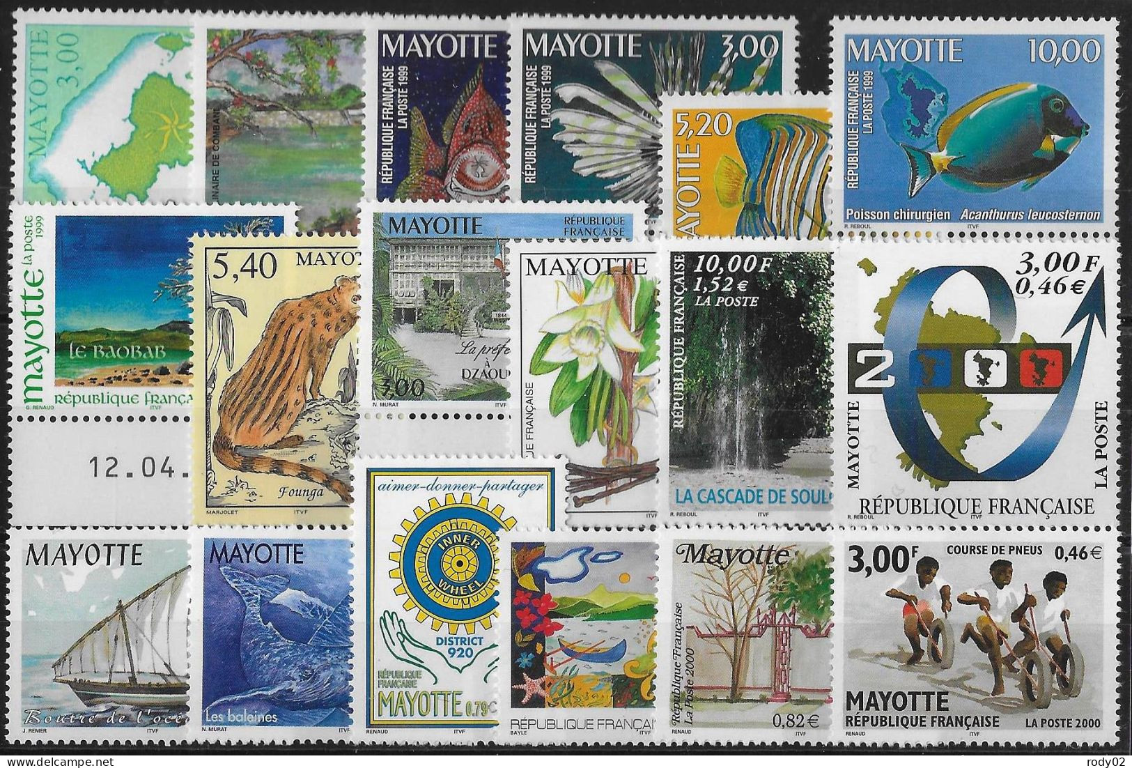 MAYOTTE - LOT ANNEES 1997 A 2001 - 5 SCANS - NEUF** MNH - Unused Stamps