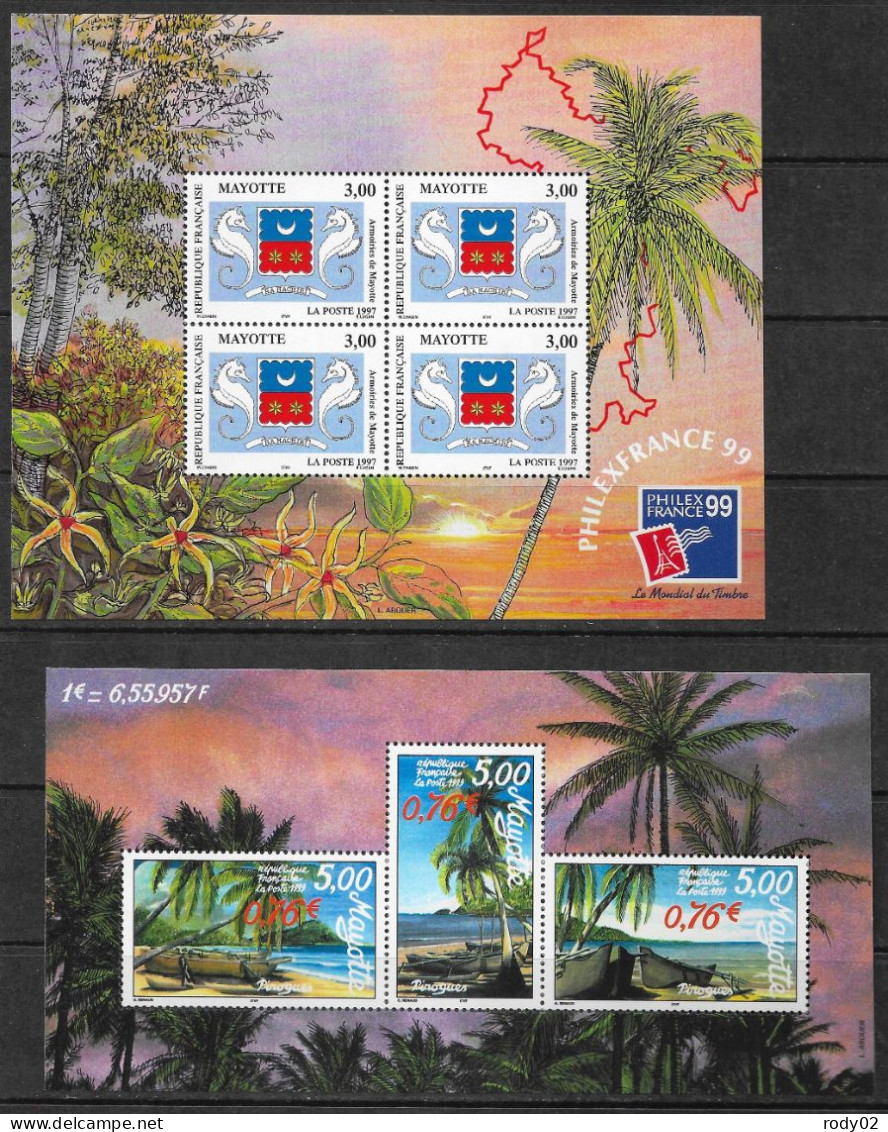 MAYOTTE - LOT ANNEES 1997 A 2001 - 5 SCANS - NEUF** MNH - Unused Stamps