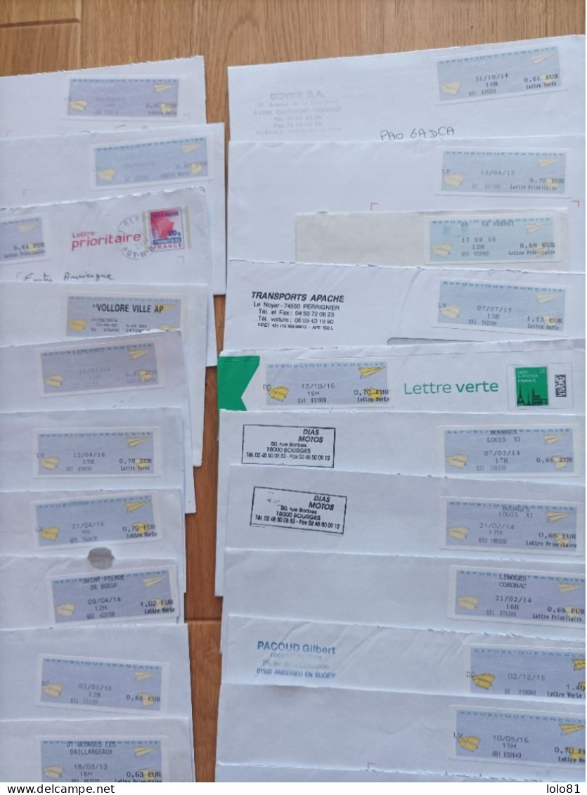 Lot Timbres De Distributeurs Sur Lettres - Cartas & Documentos