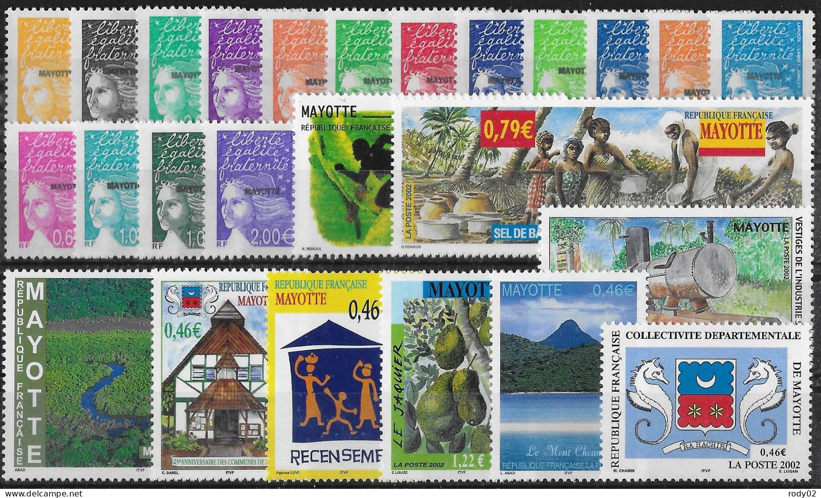 MAYOTTE - LOT ANNEE 2002 - 2 SCANS - NEUF** MNH - Nuovi