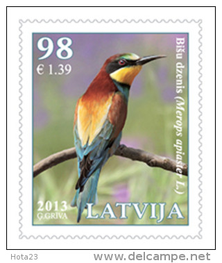 2013 Latvia / Lettonie - Bird Stamp  The Long-tailed Duck ; Bee Woodpecker MNH - Latvia