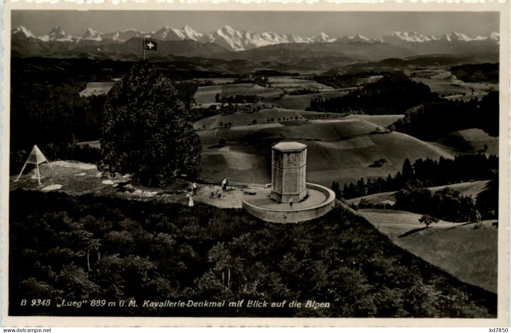 Lueg, Kavallerie-Denkmal Mit Blick Auf Die Alpen - Affoltern Im Emmental 