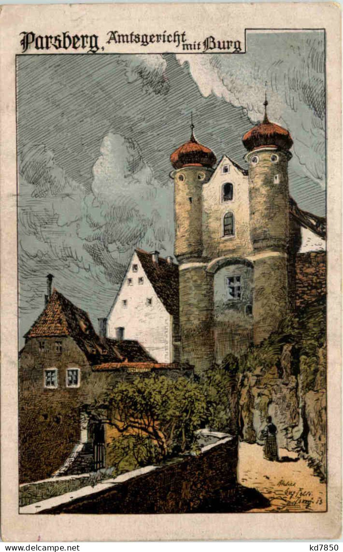 Parsberg - Amtsgericht Mit Burg - Künstler-AK Eugen Felle - Neumarkt I. D. Oberpfalz