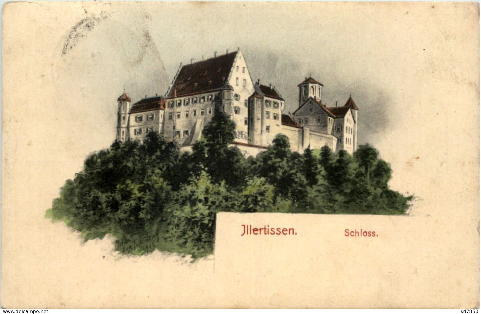 Illertissen - Schloss - Künstler-AK Eugen Felle - Neu-Ulm