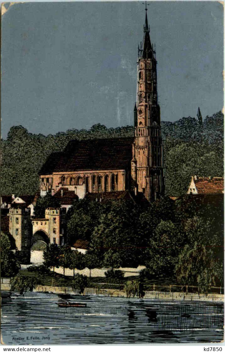 Landshut - Martinskirche - Künstler-AK Eugen Felle - Landshut