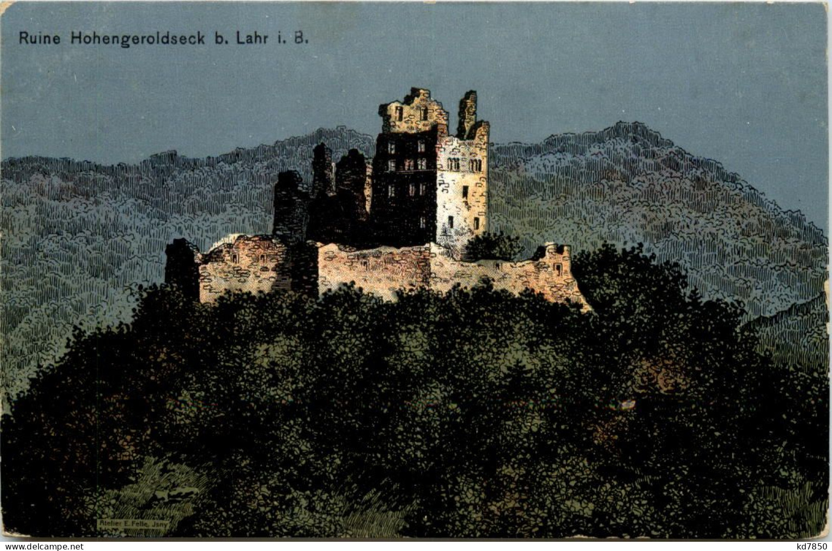 Ruine Hohengroldseck Bei Lahr - Künstler-AK Eugen Felle - Lahr